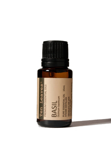 Bottle of Basil essential oil 
